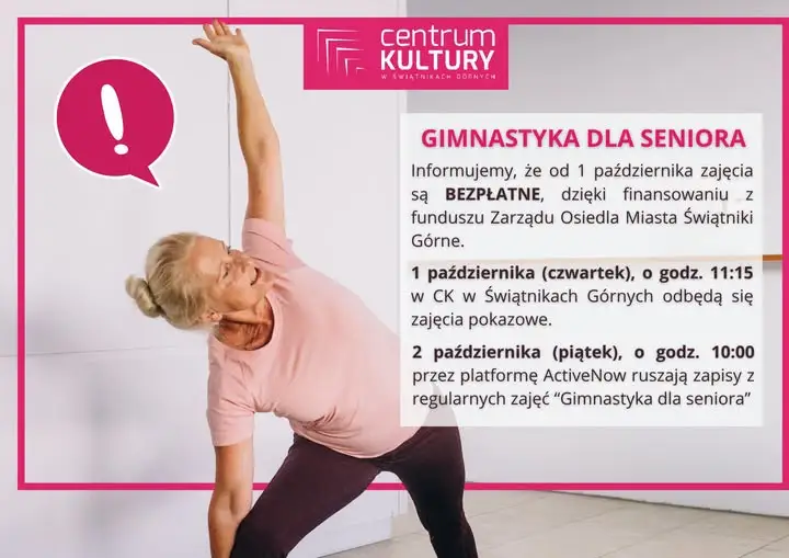 Gimnastyka dla seniora w Świątnikach Górnych od października bezpłatna