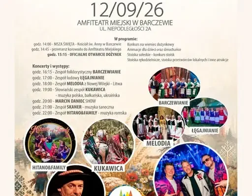 Gminne Dożynki i VII Festiwal Wielu Kultur w Barczewie już w sobotę