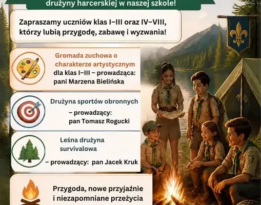 Szkoła Podstawowa nr 2 w Biskupcu zaprasza na obiady i do drużyn harcerskich