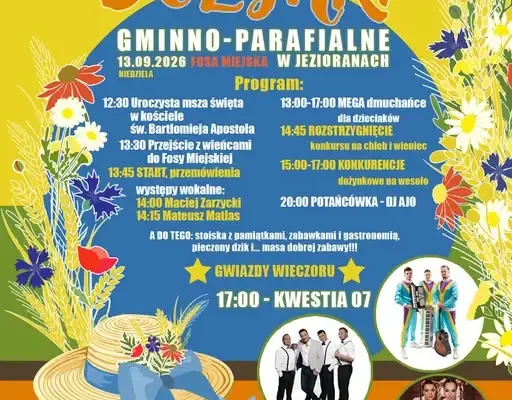 Dożynki w Jezioranach – szczegółowy program wydarzenia
