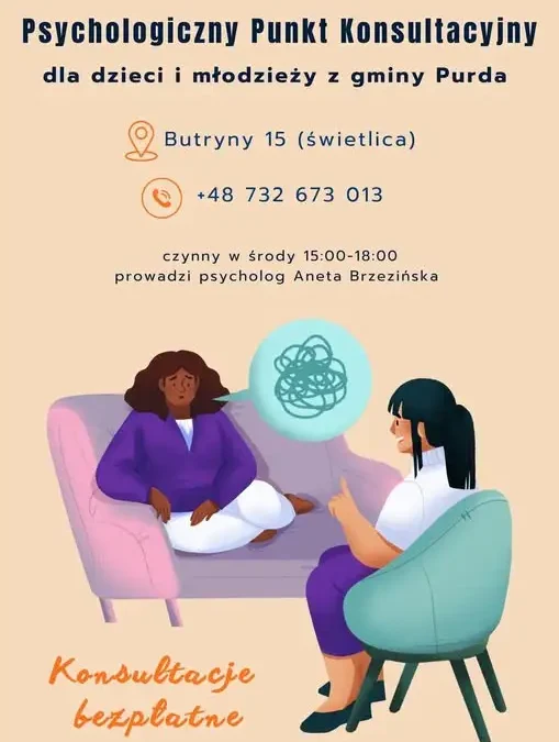 Psychologiczny Punkt Konsultacyjny w gminie Purda wznawia działalność po wakacjach