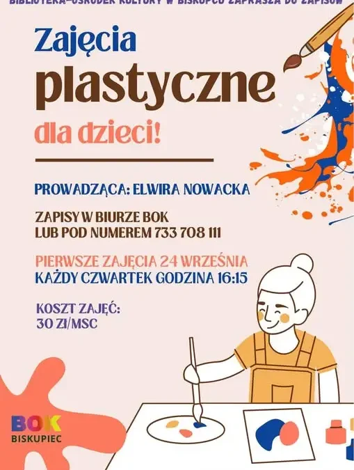 Zajęcia plastyczne dla dzieci w Biskupcu – rusza nowa edycja