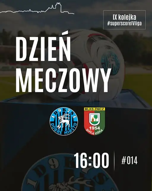 Dzień meczowy w Dobrej Miastu: Znicz Biała Piska zagra w 9. kolejce IV ligi