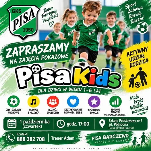 Zajęcia ogólnorozwojowe z piłką nożną dla dzieci w Barczewie