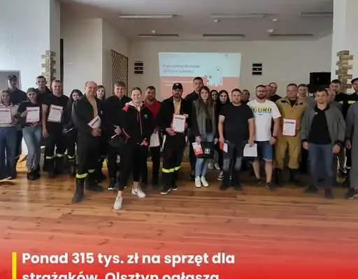 Olsztyn i Zrębice z unijnym wsparciem. Strażacy ochotnicy otrzymają nowy sprzęt ratowniczy