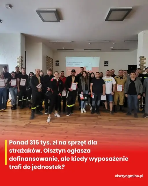 Olsztyn i Zrębice z unijnym wsparciem. Strażacy ochotnicy otrzymają nowy sprzęt ratowniczy
