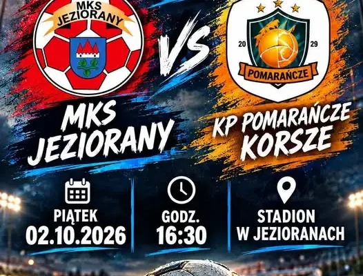 Młodzicy MKS Jeziorany zagrają w piątek na Wipsowskiej 20 z KP Pomarańcze Korsze