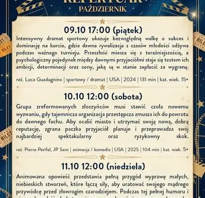 Kino Przyjaźń wraca po wakacyjnej przerwie – październik pełen filmowych wrażeń