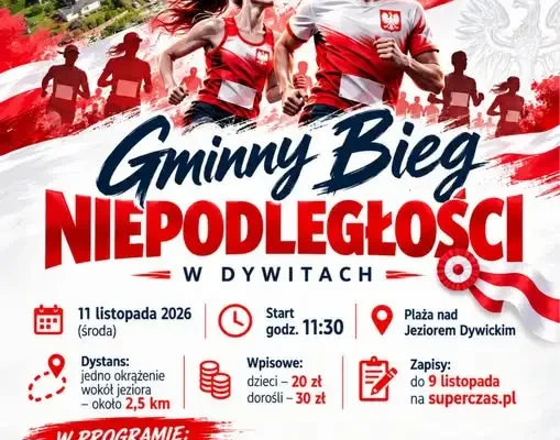 Gminny Bieg/Marsz Niepodległości wokół Jeziora Dywickiego – zapisy już ruszyły!