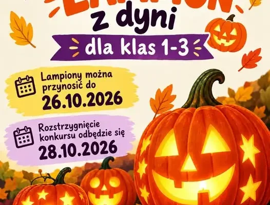 Konkurs na najpiękniejszy lampion z dyni dla uczniów klas 1–3