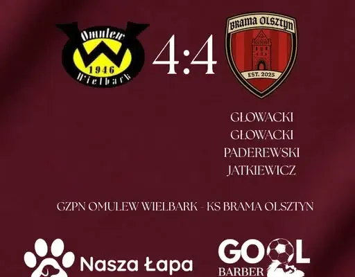 Remis 4:4 w emocjonującym meczu. Brama Olsztyn walczyła do końca