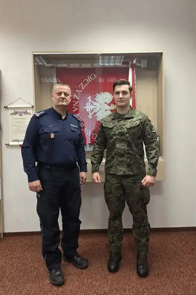 Olsztyn: Komendant policji podziękował żołnierzowi za obywatelską postawę