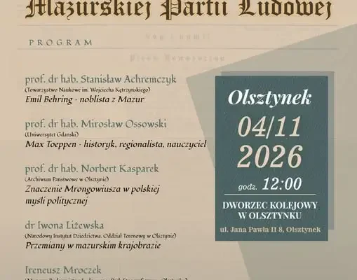 Olsztynek: spotkanie historyczne o 130-leciu „Gazety Ludowej” i Mazurskiej Partii Ludowej