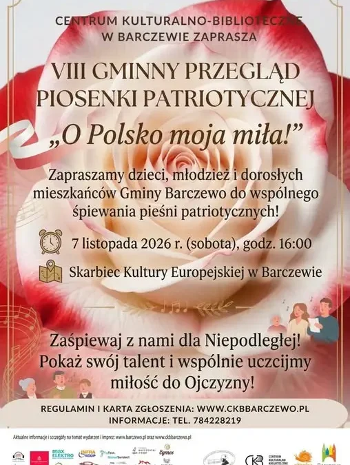 VIII Gminny Przegląd Piosenki Patriotycznej w Barczewie – zapisy trwają