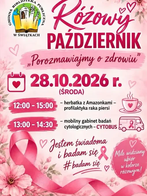Różowy Październik w Świątkach – spotkanie o zdrowiu i badania cytologiczne