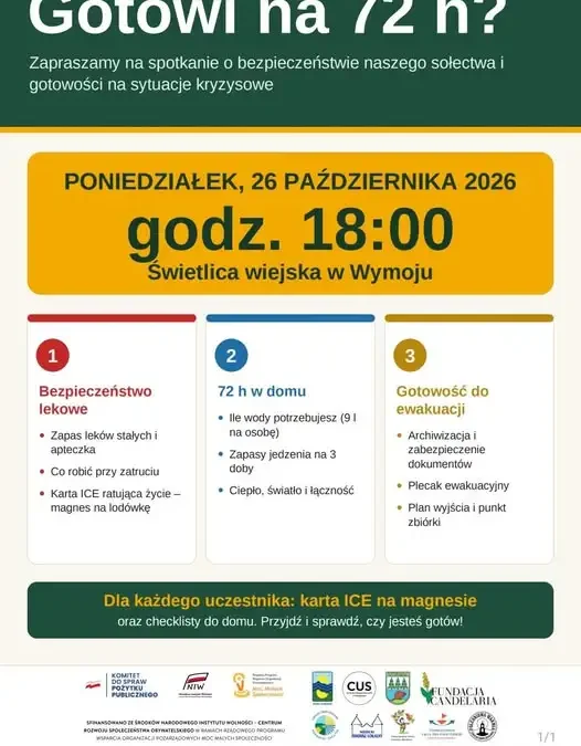 Wymój: spotkanie o gotowości na 72 godziny bez prądu i wody