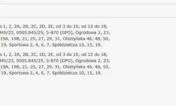 Przerwy w dostawie prądu w gminie Dywity – sprawdź harmonogram na 22 i 23 października