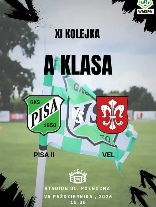 Pisa II Barczewo zagra z Vel Dąbrowno w XI kolejce A-klasy