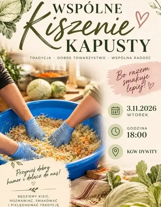 Wspólne kiszenie kapusty w Dywitach – zaproszenie na 3 listopada