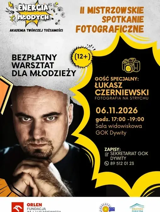 Dywity: bezpłatne warsztaty fotograficzne dla młodzieży już 6 listopada