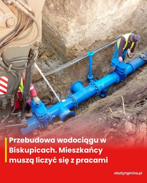 Biskupice: planowana przebudowa wodociągu przy ulicy Olsztyńskiej