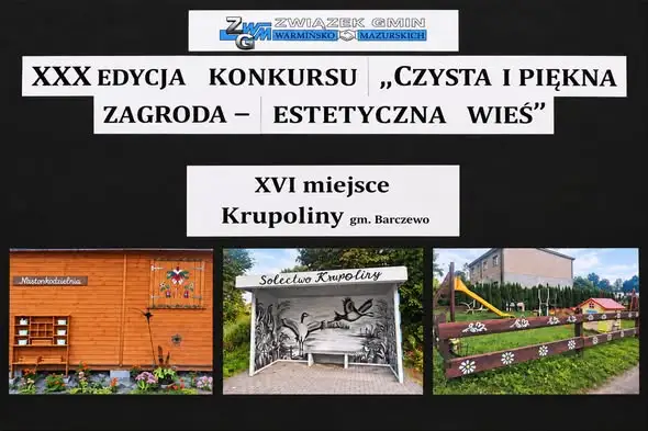 Krupoliny w czołówce konkursu „Czysta i Piękna Zagroda” – wyróżnienie dla sołectwa z gminy Barczewo