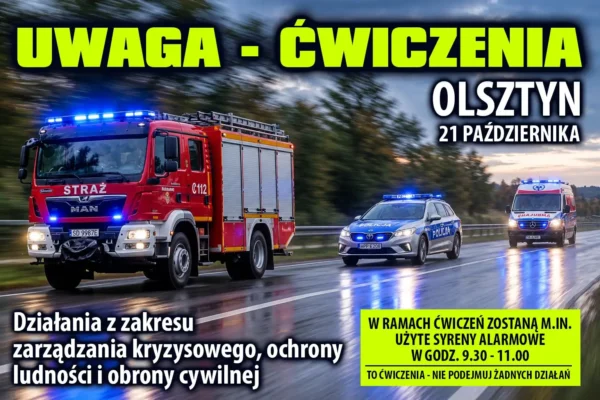 Syreny alarmowe w gminie Olsztyn Jurajski – ćwiczenie „WIND STRIKE 26”